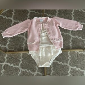 Edgehill Collection x The Broke Brooke - Eyelet Swimsuit & Cardigan - size: 9M